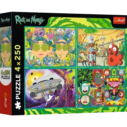 Puzzle - 4x250 - The crazy world of Rick and Morty - Warner Rick and Morty Trefl 13338