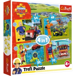 Puzzle - "4 in 1" - Brave Fireman Sam Trefl 34387