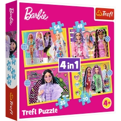 Puzzle - "4 in 1" - Happy World of Barbie Trefl 34626