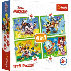 Puzzle - "4in1 (12, 15, 20, 24)" - Among friends Mickey Mouse Trefl 34616