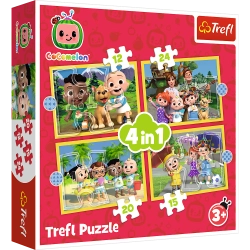 Puzzle - "4in1 (12, 15, 20, 24)" - Cocomelon, Meet the heroes Trefl 34647