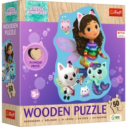 Puzzle - "50 Puzzle Drewniane Konturowe" - Wesoła Gabby Trefl 20260