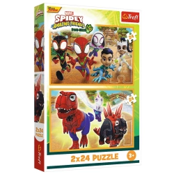 Puzzle 2x24 Spider and Dinosaurs Trefl 34432
