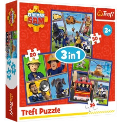 Puzzle "3in1" - Fireman Sam Day Trefl 34868