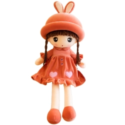 Rag Doll Soft Plush Red Dress With Ruffles 45cm