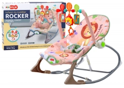 Rocking Chair Bouncer For Baby Vibration Sound Rocking Rocker Pink Lion
