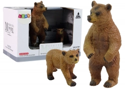 Set of 2 Figures Brown bear with cub Forest Animals series