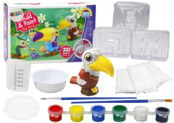 Set of Creative Artistic Birds 3D Plaster Paints