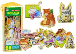 Set of Wooden Magnets with Colorful Animals, 20 pieces