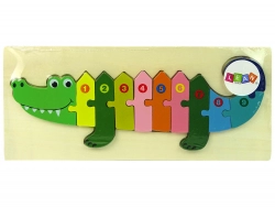 Set of Wooden Puzzles Crocodile Numbers