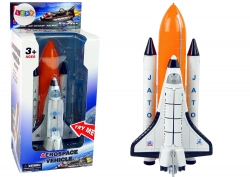 Space rocket with metal spacecraft Aerospace Light and sound effects PULL-BACK