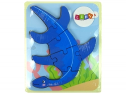 Wooden Puzzle Dinosaur Pterodactyl Pink Pliosaurs Blue