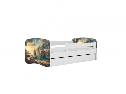 Bed babydreams blue ship without drawer with mattress 140/70
