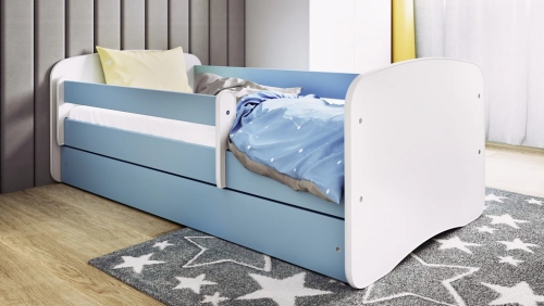 Bed babydreams blue without pattern without drawer with mattress 140/70