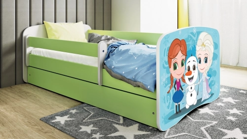 Bed babydreams green frozen land without drawer with mattress 180/80