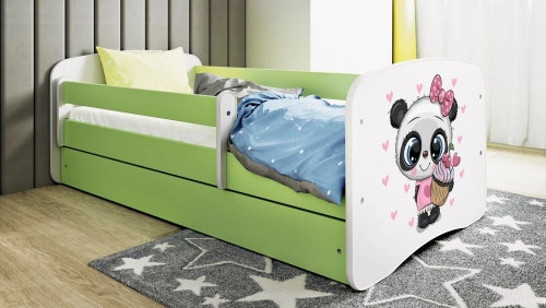 Bed babydreams green panda with drawer with mattress 140/70