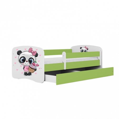 Bed babydreams green panda without drawer with mattress 180/80