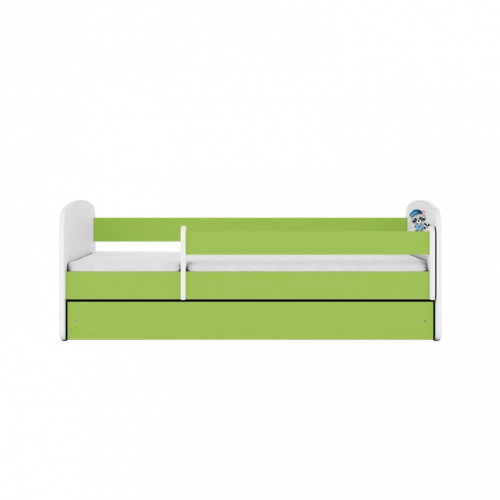 Bed babydreams green raccoon without drawer with mattress 140/70