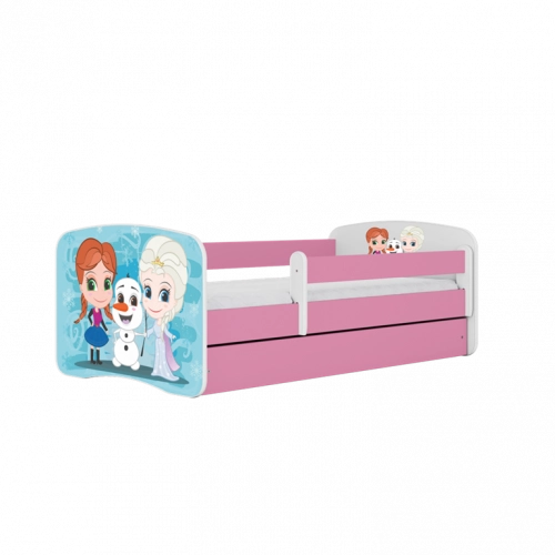 Bed babydreams pink frozen land without drawer with mattress 140/70