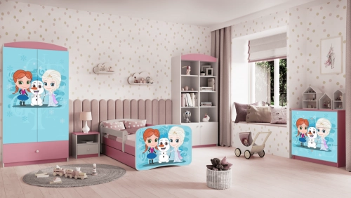 Bed babydreams pink frozen land without drawer with mattress 140/70