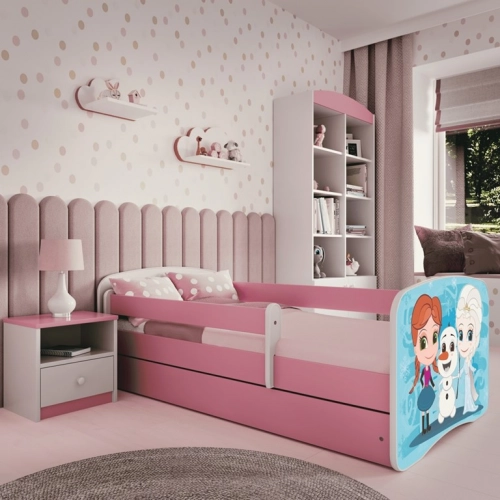Bed babydreams pink frozen land without drawer with mattress 140/70