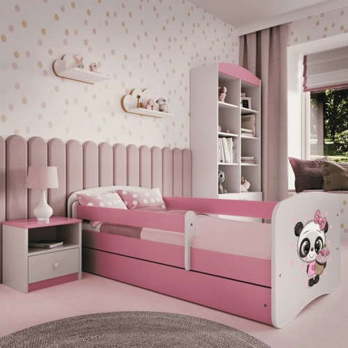 Bed babydreams pink panda with drawer with mattress 180/80