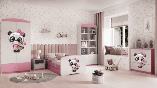 Bed babydreams pink panda with drawer with mattress 180/80