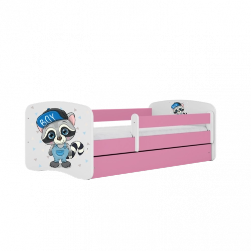 Bed babydreams pink raccoon without drawer with mattress 140/70