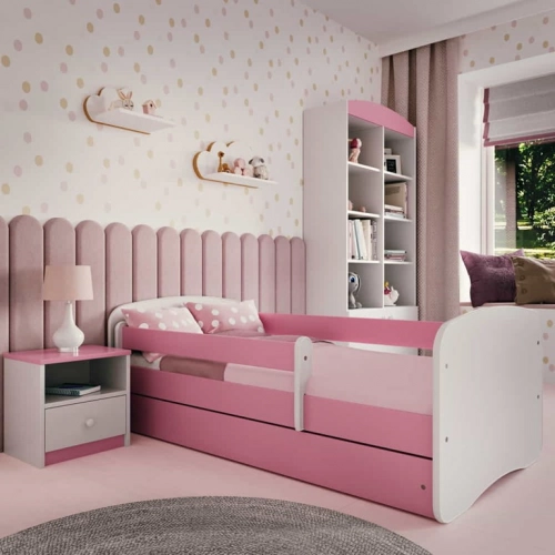 Bed babydreams pink without pattern without drawer with mattress 160/80