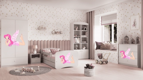 Bed babydreams white fairy with wings with drawer with mattress 180/80