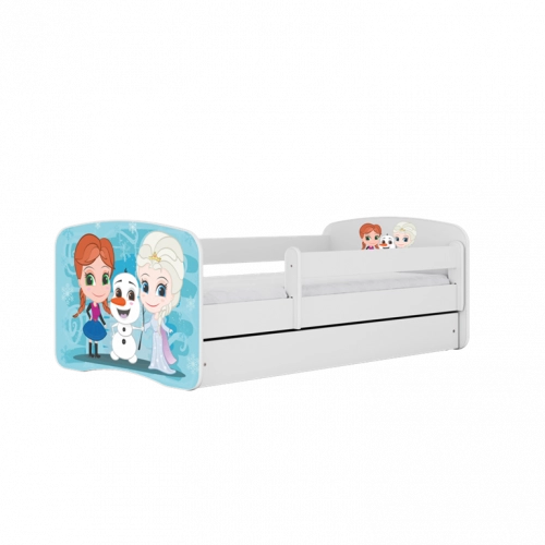 Bed babydreams white frozen land without drawer with mattress 140/70