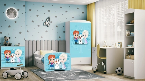 Bed babydreams white frozen land without drawer with mattress 140/70