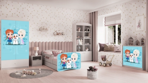 Bed babydreams white frozen land without drawer with mattress 140/70
