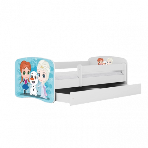 Bed babydreams white frozen land without drawer with mattress 180/80