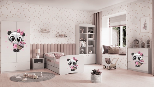 Bed babydreams white panda with drawer with mattress 180/80