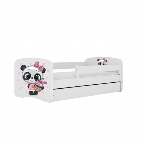 Bed babydreams white panda without drawer with mattress 160/80