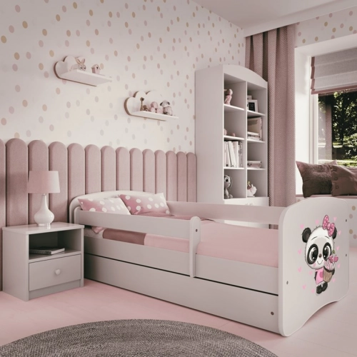 Bed babydreams white panda without drawer with mattress 180/80