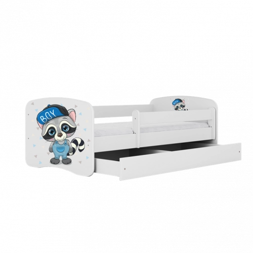 Bed babydreams white raccoon without drawer with mattress 140/70