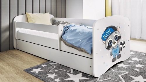 Bed babydreams white raccoon without drawer with mattress 140/70