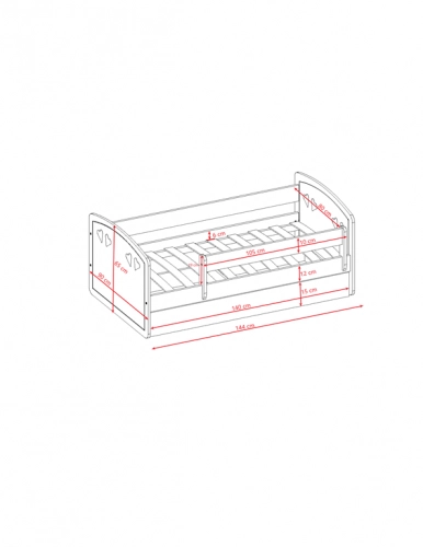 Bed Julia mix grey without drawer with mattress 140/80