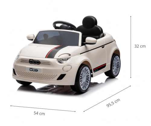 Bērnu elektroauto Fiat 500e White