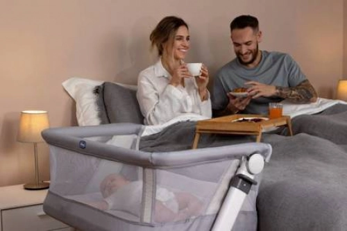 Bērnu Gulta Šūpulītis ar nolaižamu malu Chicco Next2me Pop-Up Orchid