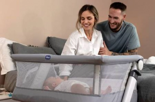 Bērnu Gulta Šūpulītis ar nolaižamu malu Chicco Next2me Pop-Up Orchid