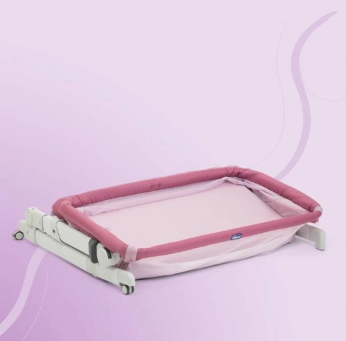 Bērnu Gulta Šūpulītis ar nolaižamu malu Chicco Next2me Pop-Up Orchid