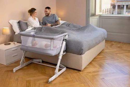 Bērnu Gulta Šūpulītis ar nolaižamu malu Chicco Next2me Pop-Up Orchid