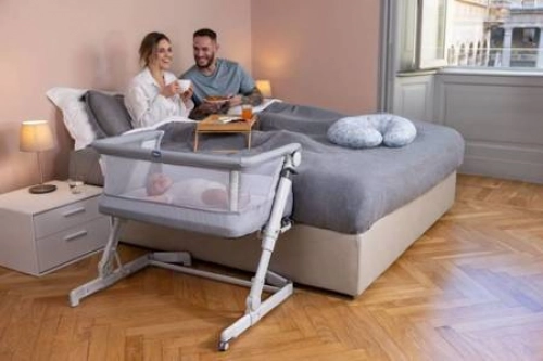 Bērnu Gulta Šūpulītis ar nolaižamu malu Chicco Next2me Pop-Up Orchid