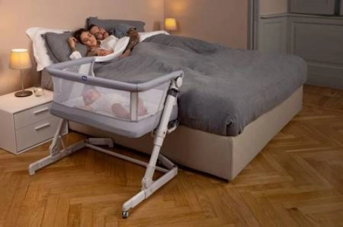 Bērnu Gulta Šūpulītis ar nolaižamu malu Chicco Next2me Pop-Up Orchid