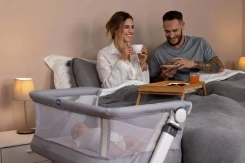 Bērnu Gulta Šūpulītis ar nolaižamu malu Chicco Next2me Pop-Up Orchid
