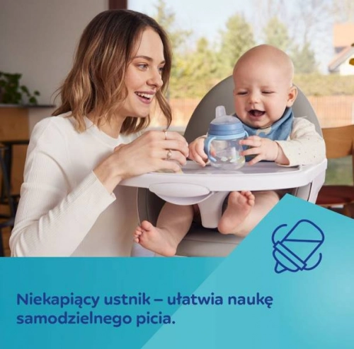 Canpol Babies FirstCup Kubek z Silikonowym Ustnikiem 150ml Bonjour Paris Różowy 56/612_pin