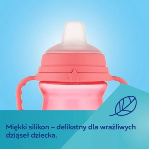 Canpol Babies FirstCup Kubek z Silikonowym Ustnikiem 150ml Bonjour Paris Różowy 56/612_pin